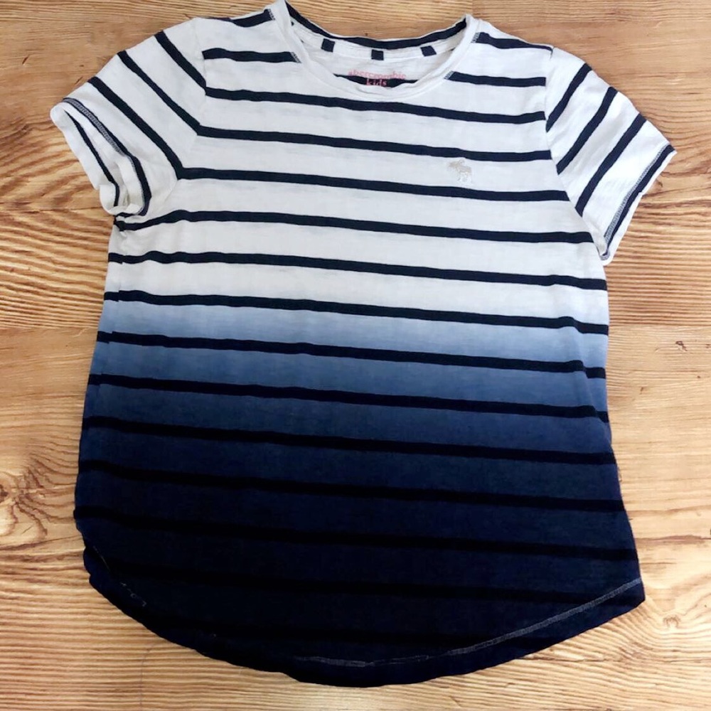 White and blue striped shirt